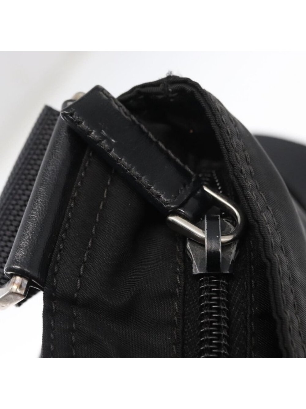 Authentic PRADA Shoulder Bag Nylon Black Silver - Picture 16 of 16